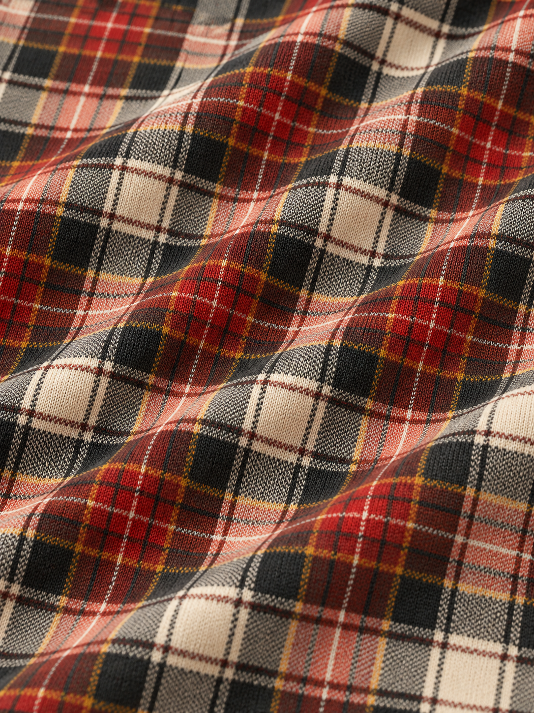 Crimson Cream and Black Plaid Performance Golf Quarter-Zip Pullover