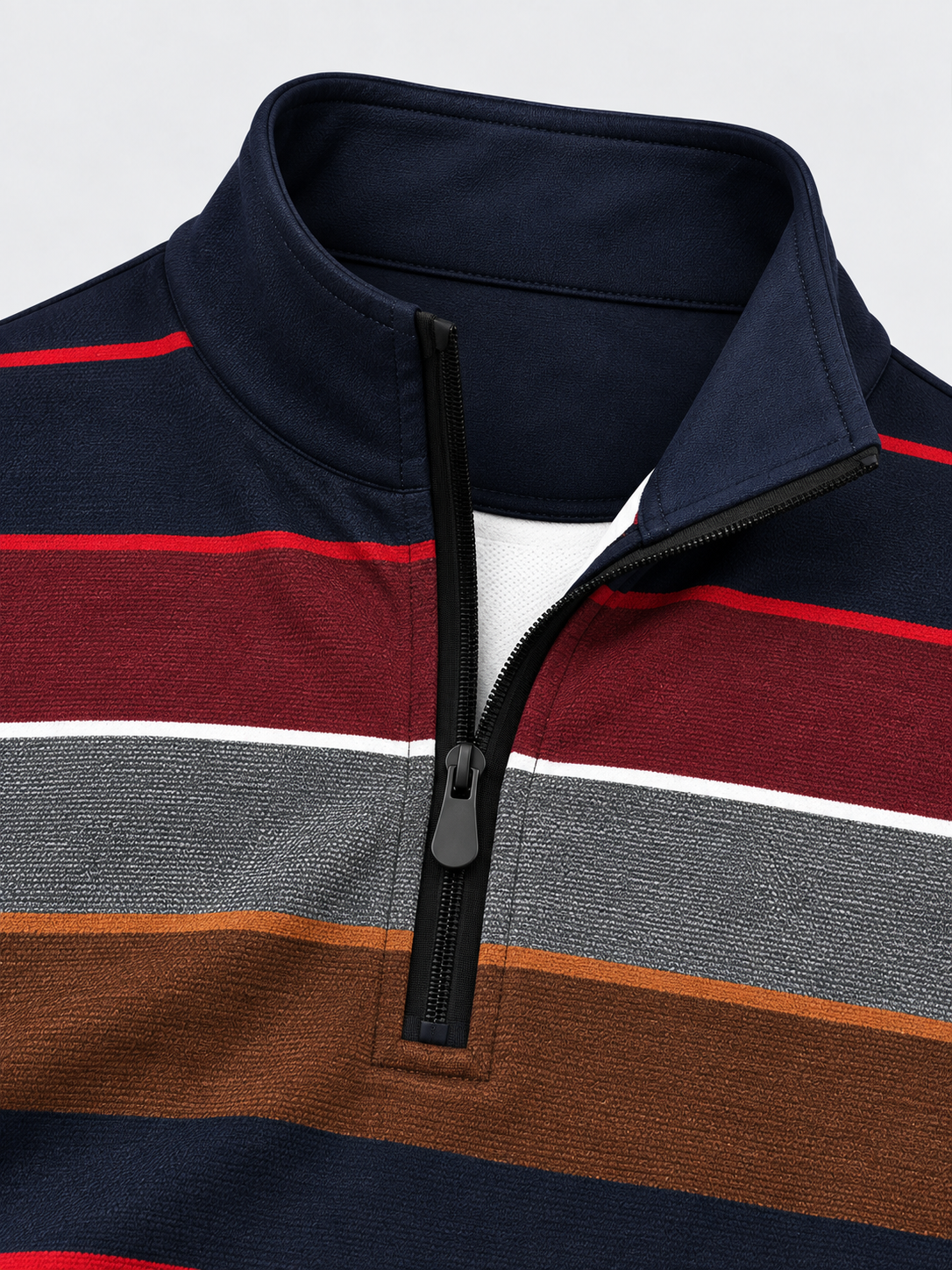 Burgundy Charcoal and Copper Color-Block Performance Golf Quarter-Zip Pullover