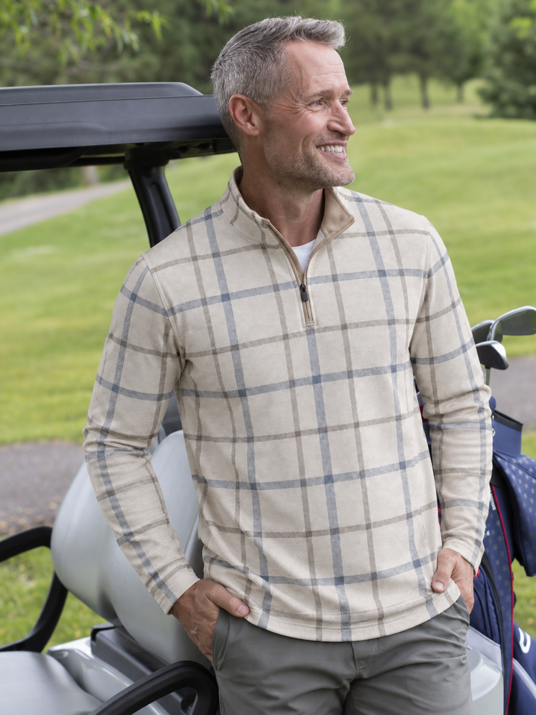 Windsor Check Golf Quarter-Zip Pullover