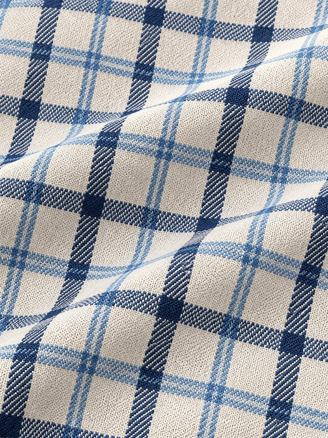 Heritage Blue Checkered Print Men's Golf Quarter-Zip Pullover