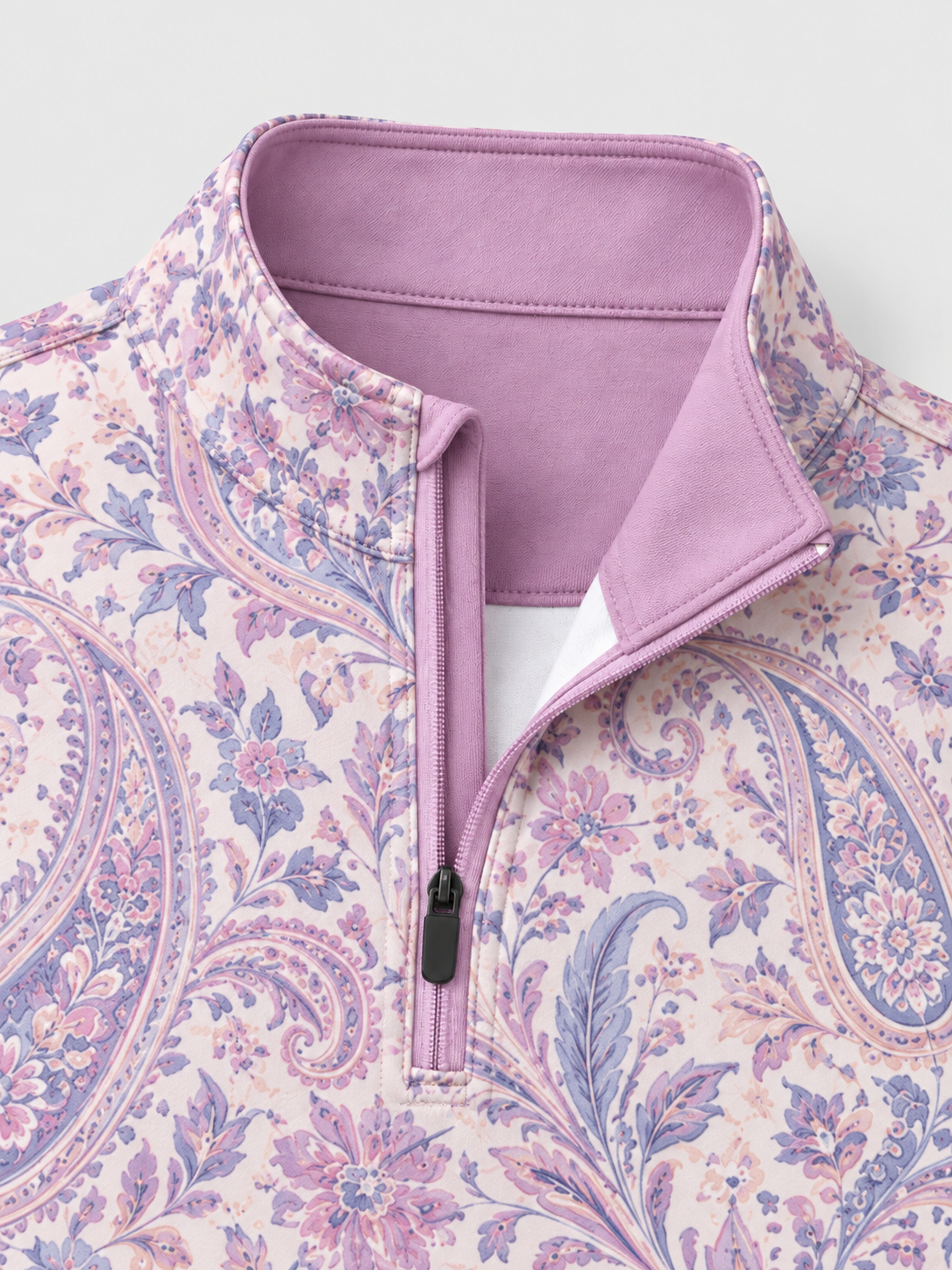 Lavender Paisley Quarter-Zip Pullover