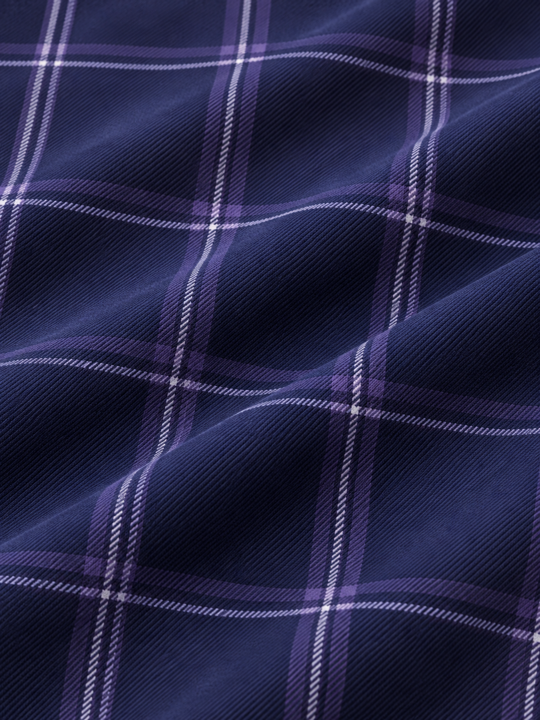 Navy Lavender Windowpane Plaid Performance Golf Quarter-Zip Pullover