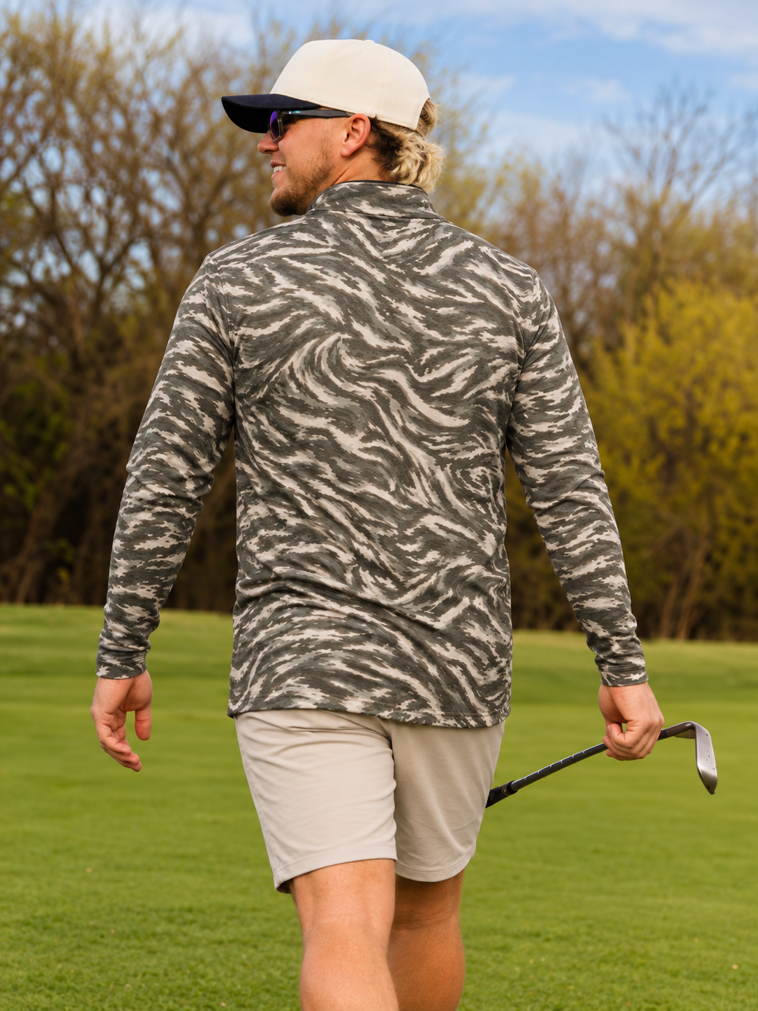 Sage Marble Performance Quarter-Zip Pullover