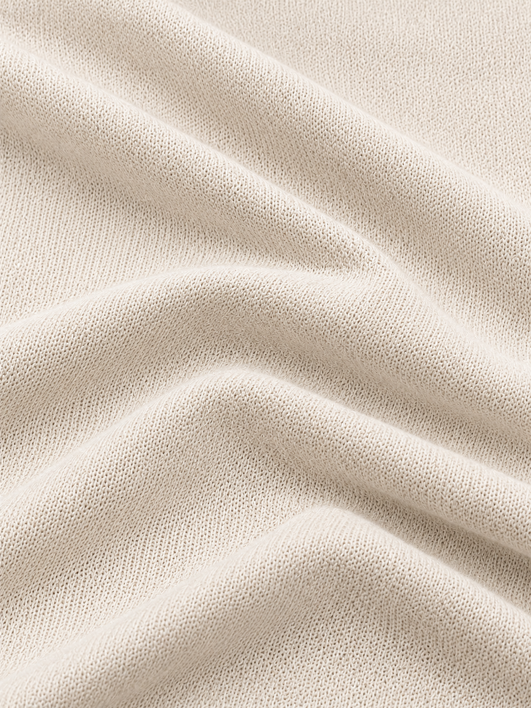 Cream Beige Textured Performance Golf Quarter-Zip Pullover