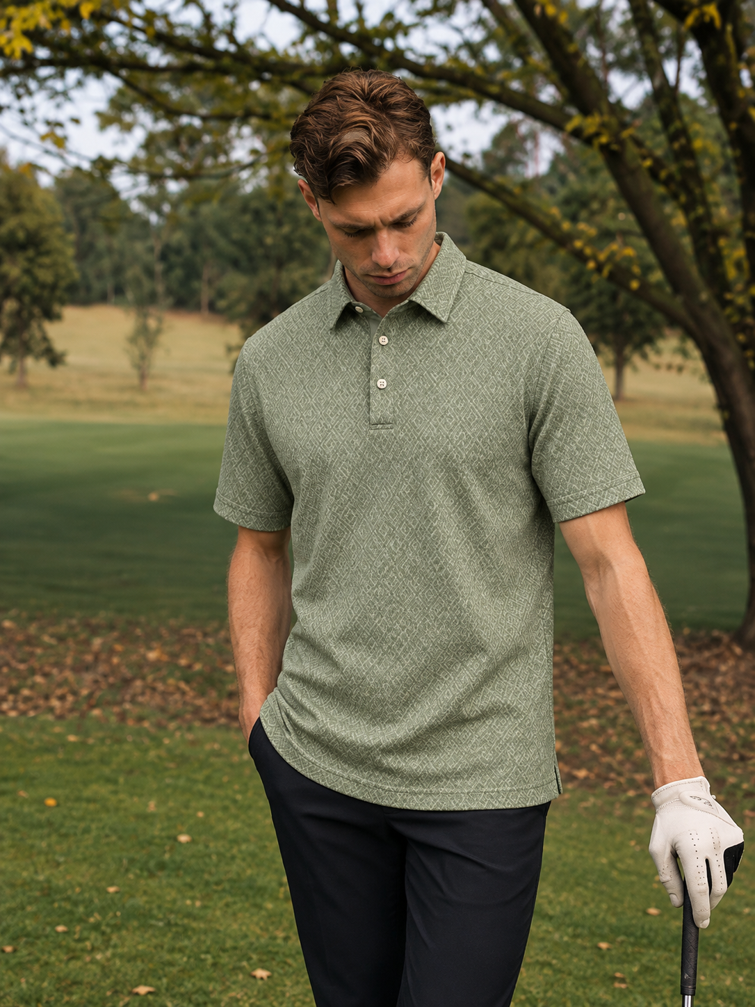 Sage Diamond Performance Golf Polo