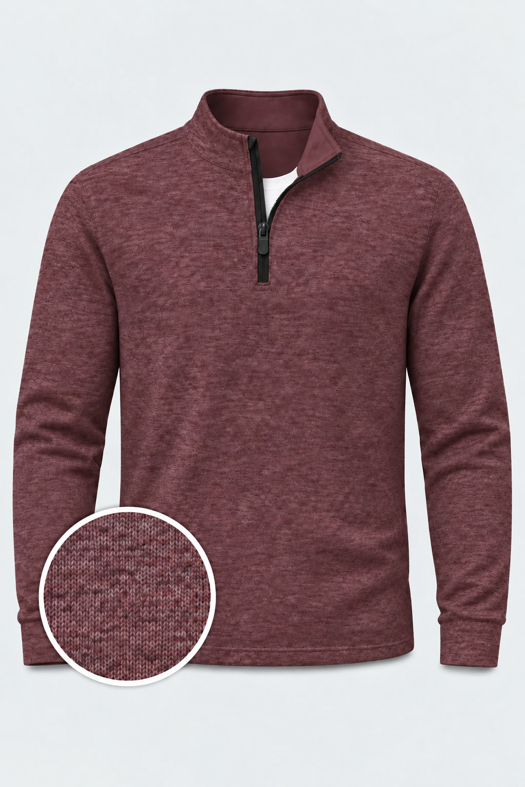 Wine Heather Golf Quarter-Zip Pullover