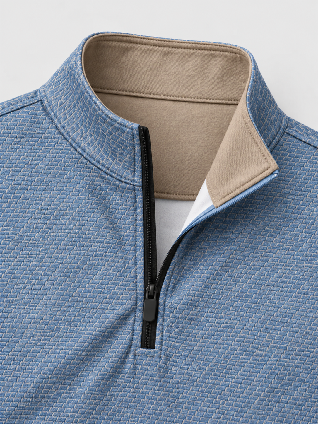 Coastal Blue Texture Performance Quarter-Zip Pullover