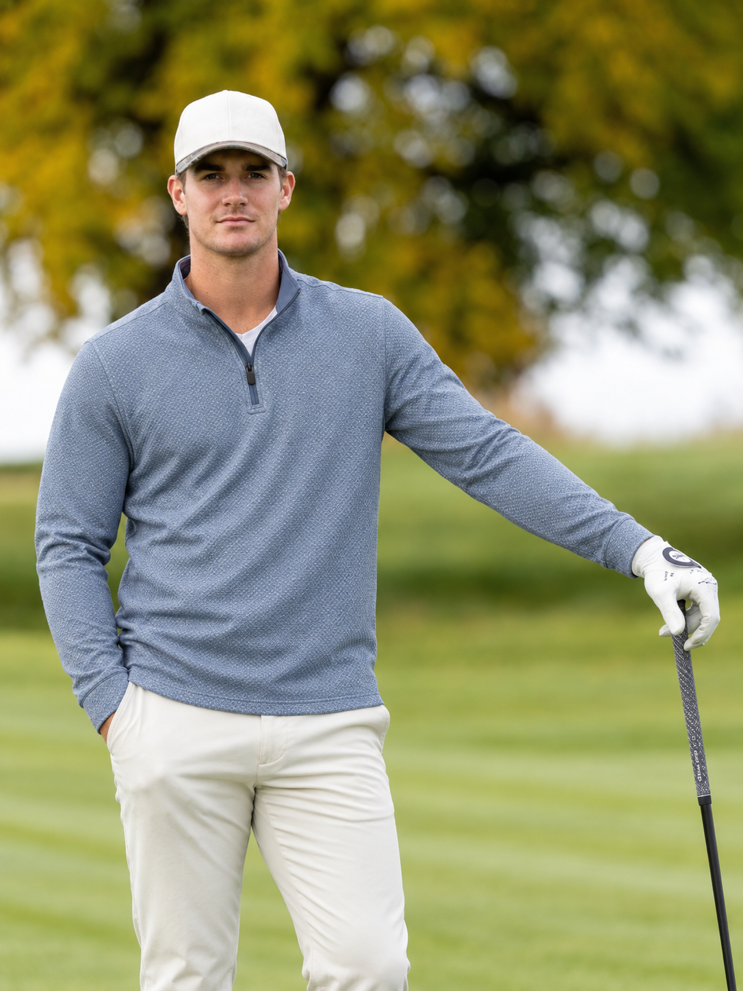 Blue Microdot Golf Quarter-Zip Pullover