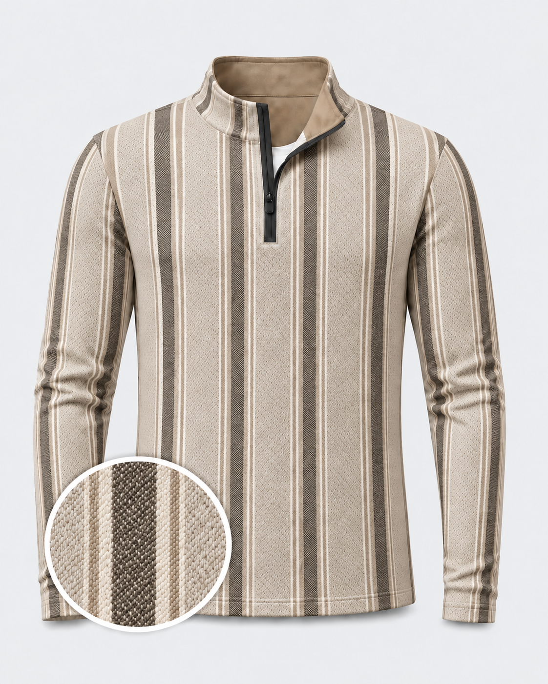 Sandstone Stripe Quarter-Zip Pullover