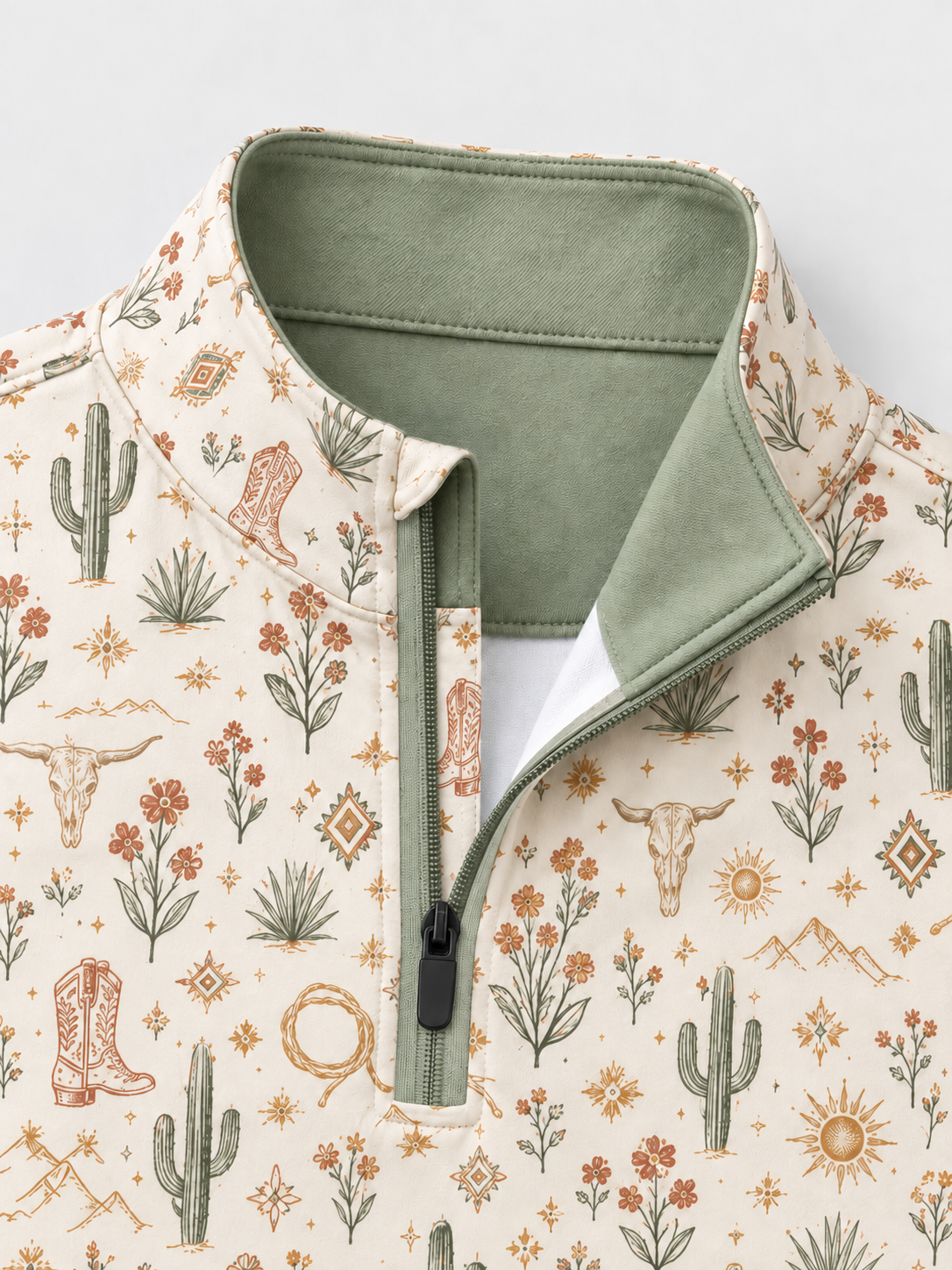 Desert Bloom Western Quarter-Zip Pullover