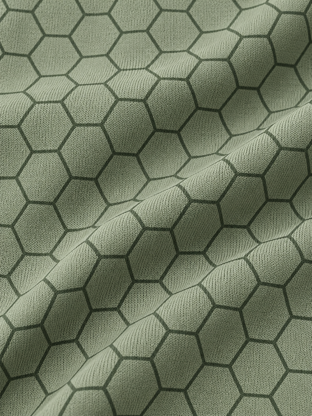 Sage Green Honeycomb Print Performance Golf Quarter-Zip Pullover