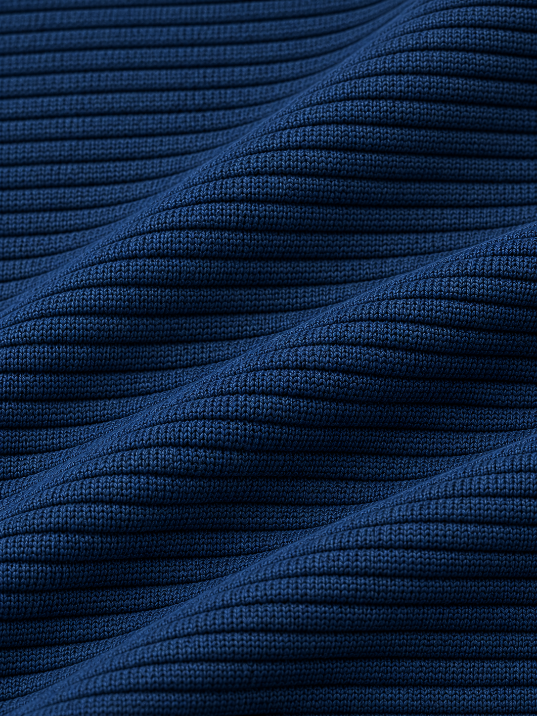 Deep Navy Ribbed Texture Print Performance Golf Quarter-Zip Pullover