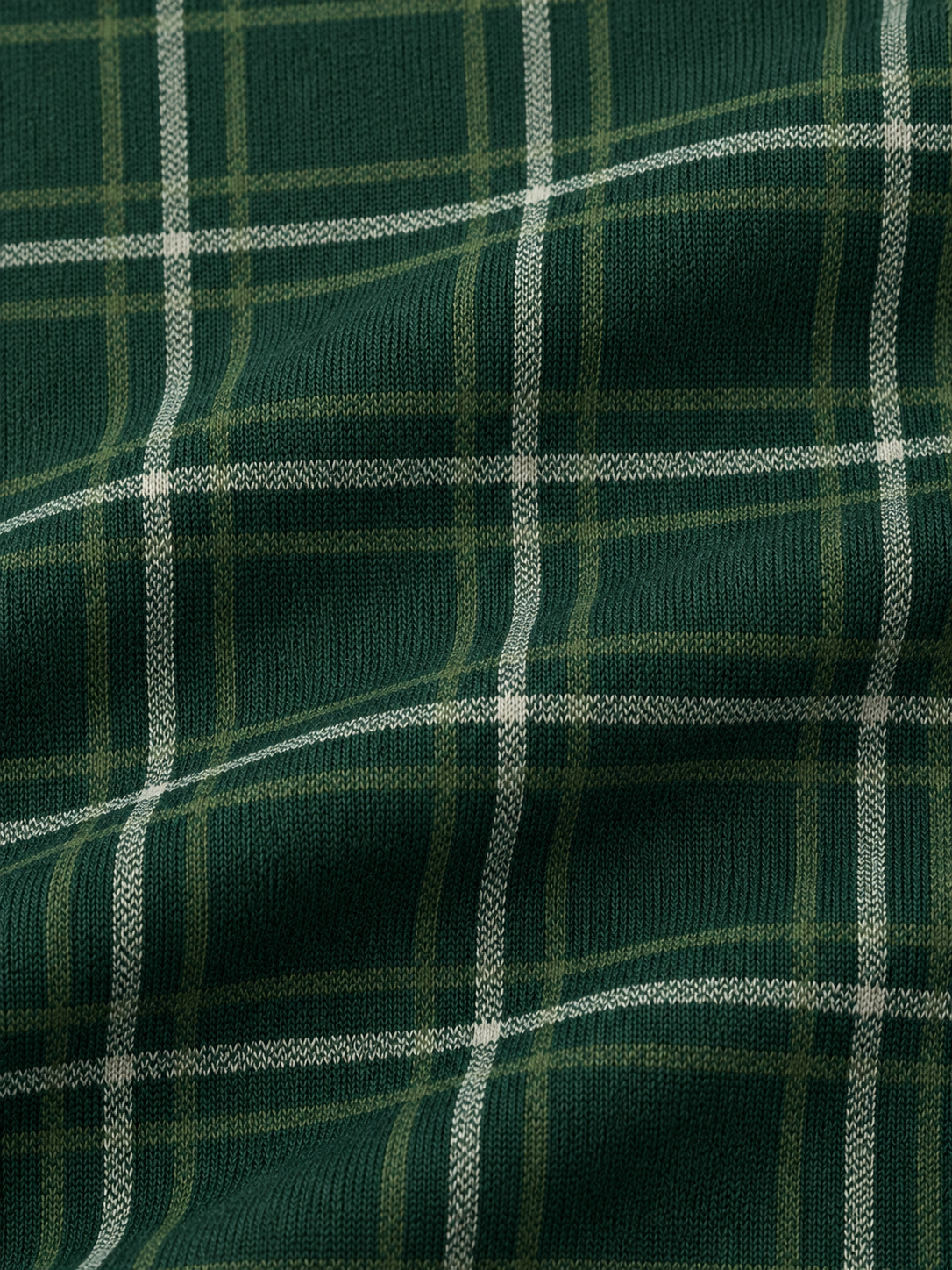 Evergreen Windowpane Plaid Print Performance Golf Quarter-Zip Pullover