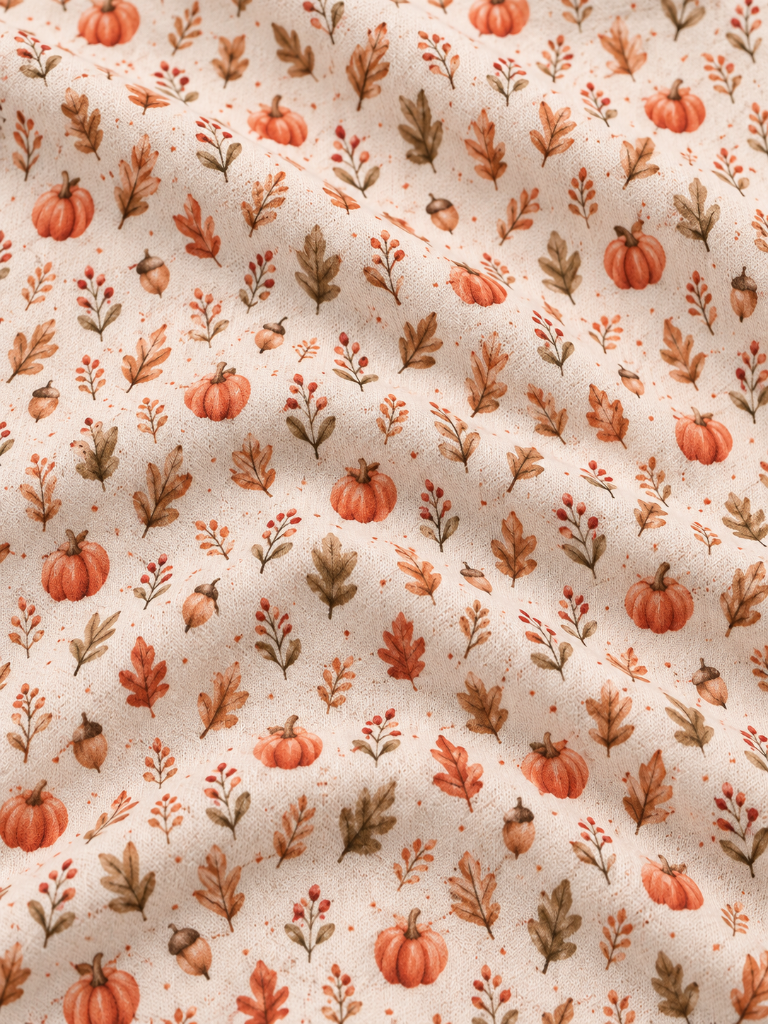 Cream Pumpkin Print Performance Golf Quarter-Zip Pullover