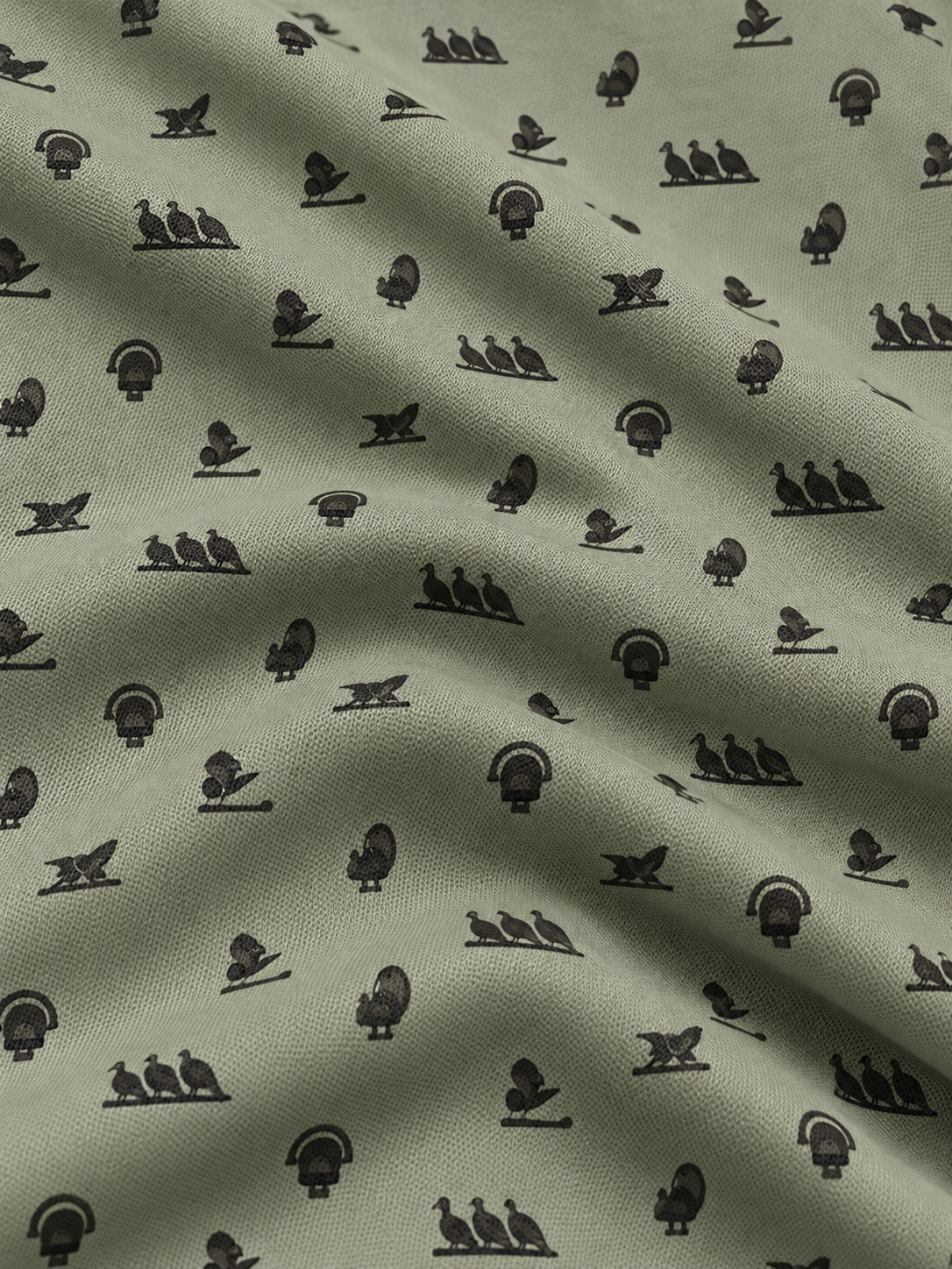 Sage Green Turkey Print Performance Golf Quarter-Zip Pullover