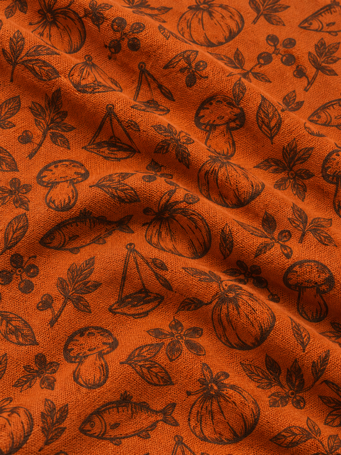 Burnt Orange Autumn Print Performance Golf Quarter-Zip Pullover