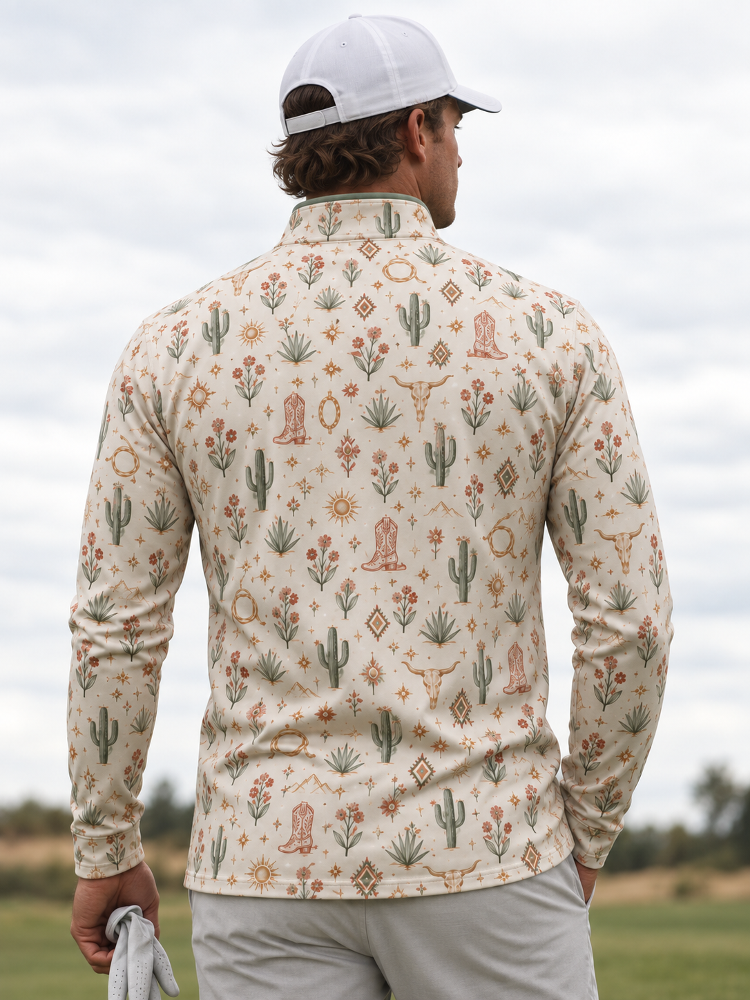 Desert Bloom Western Quarter-Zip Pullover