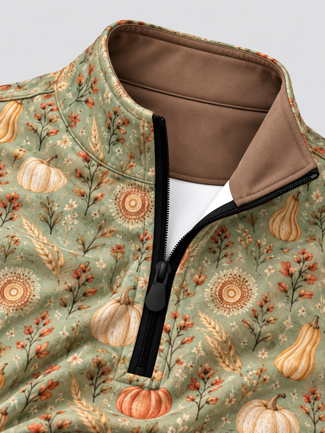 Sage Green Pumpkin Performance Golf Quarter-Zip Pullover