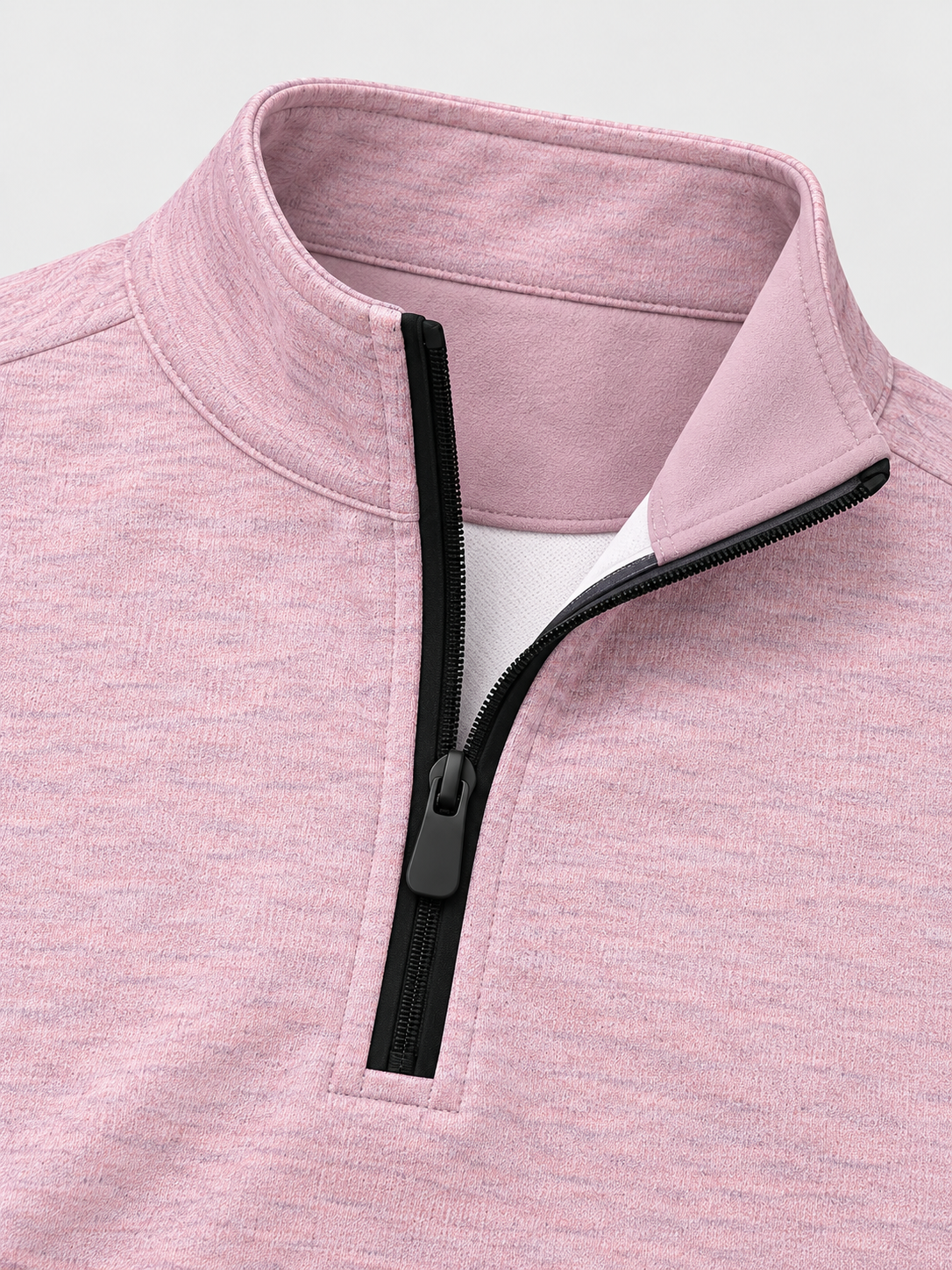 Pink Textured Performance Golf Quarter-Zip Pullover
