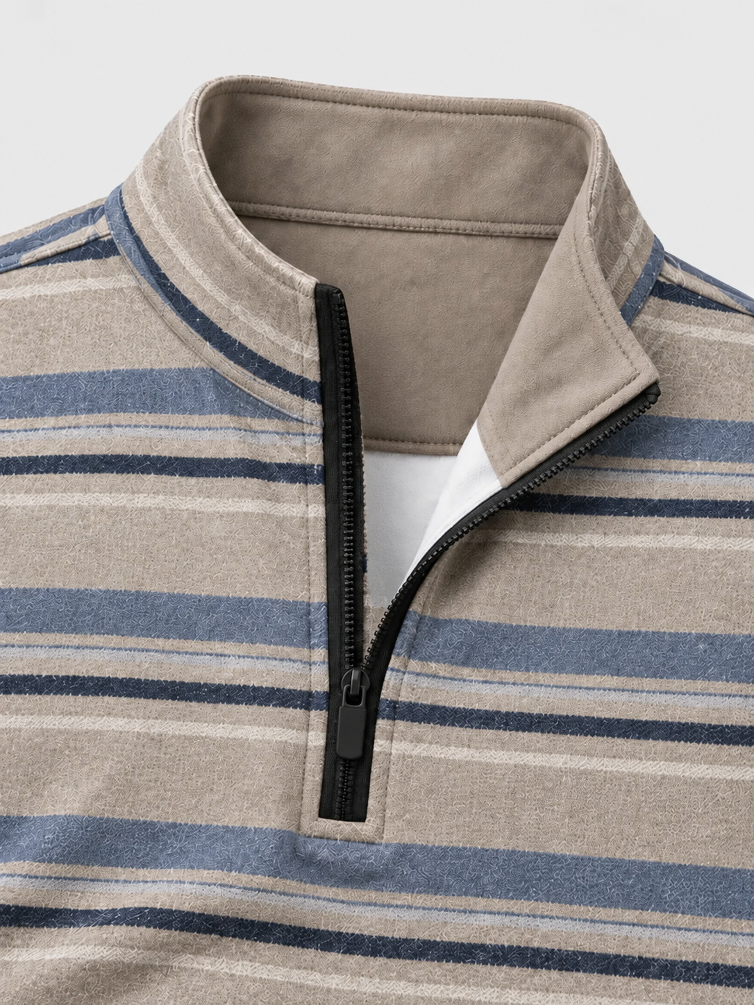 Sandstone Blue Stripe Performance Quarter-Zip Pullover