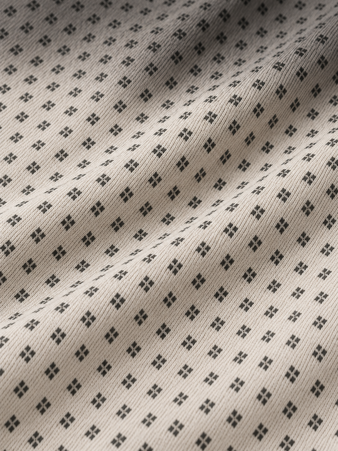 Ivory Fade Micro Pattern Quarter-Zip Pullover