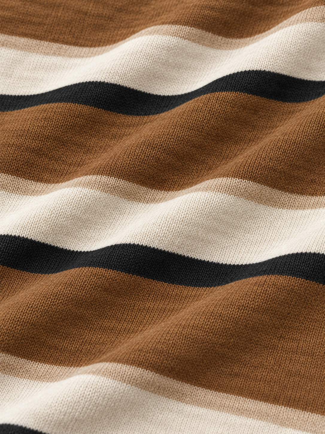 Espresso Ivory and Black Wide-Stripe Performance Golf Quarter-Zip Pullover