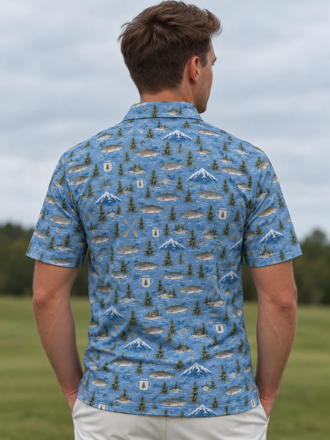 Mountain Lake Fishing Polo