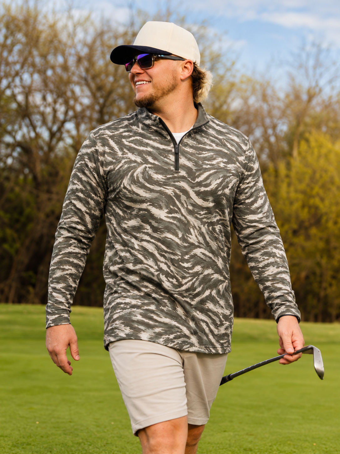 Sage Marble Performance Quarter-Zip Pullover