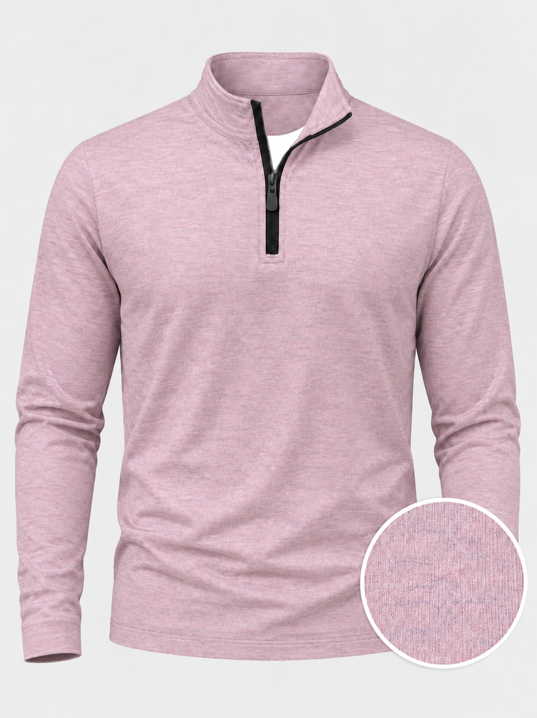 Pink Textured Performance Golf Quarter-Zip Pullover