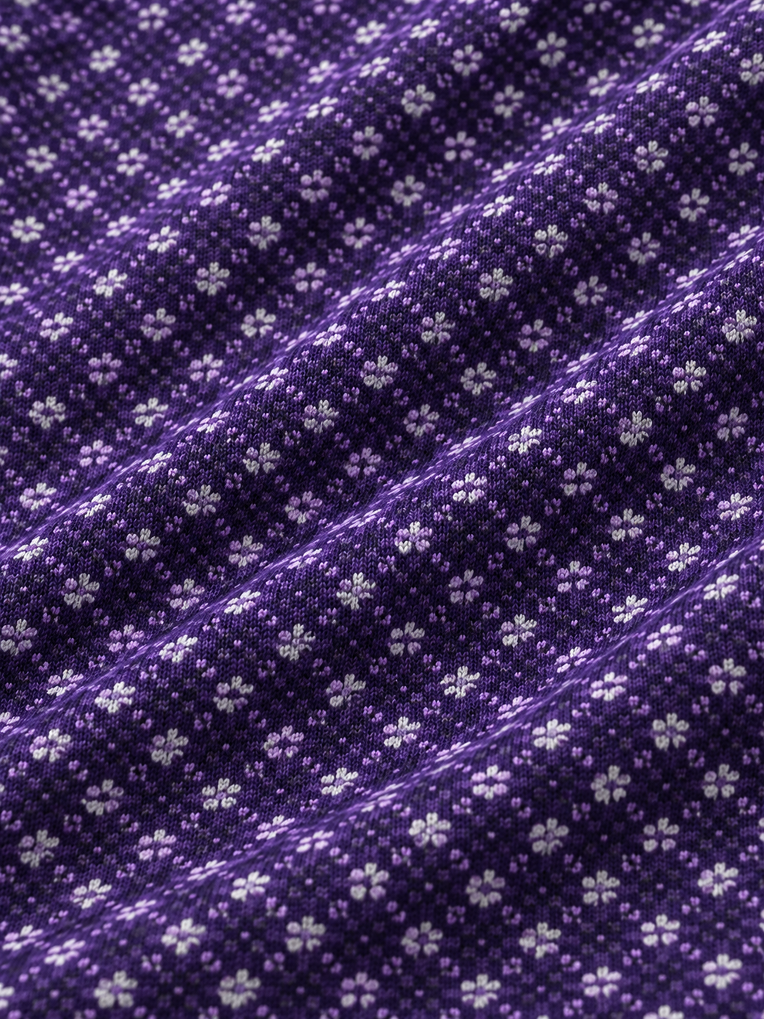 Deep Purple Mini-Floral Performance Golf Quarter-Zip Pullover