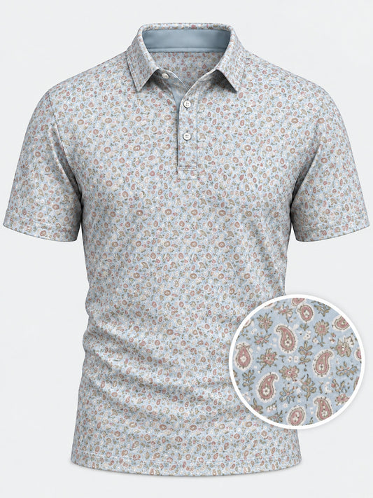 Coastal Paisley Performance Golf Polo