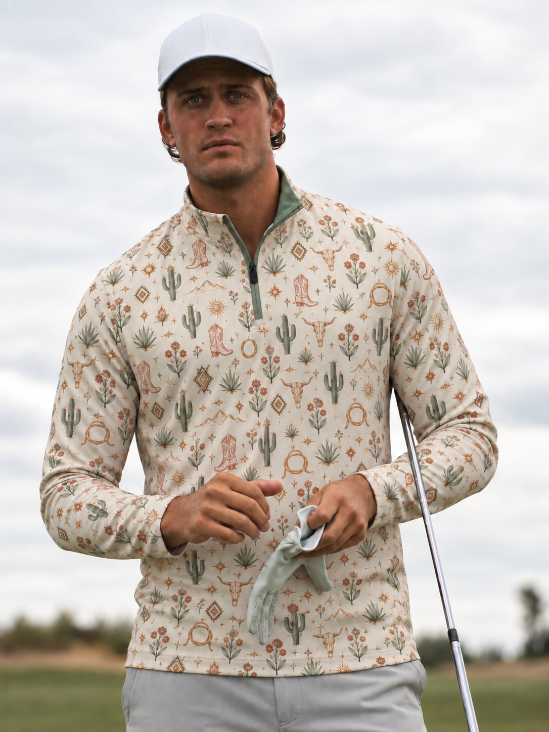 Desert Bloom Western Quarter-Zip Pullover