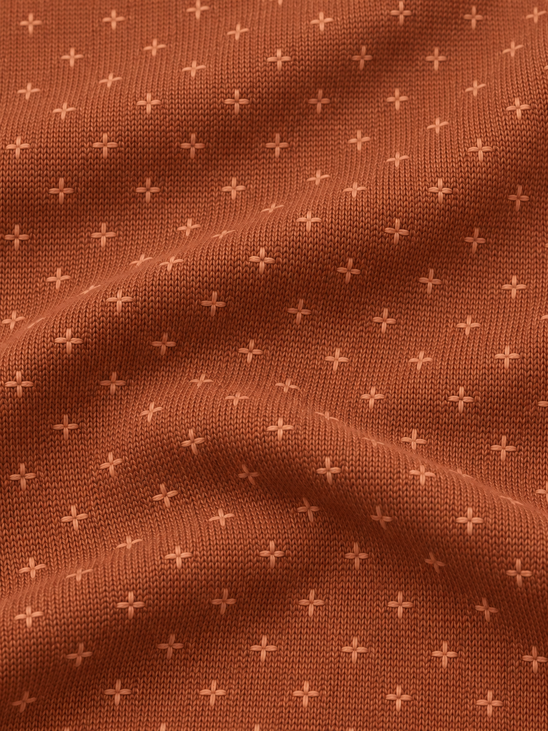 Terracotta Micro Cross Print Performance Golf Quarter-Zip Pullover