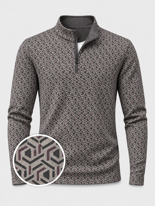 Modern Geo Performance Golf Quarter-Zip Pullover