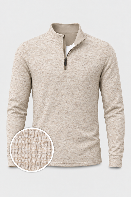 Oatmeal Heather Golf Quarter-Zip Pullover