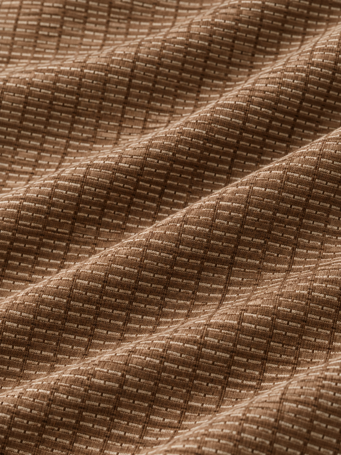 Brown Textured Print Performance Golf Quarter-Zip Pullover
