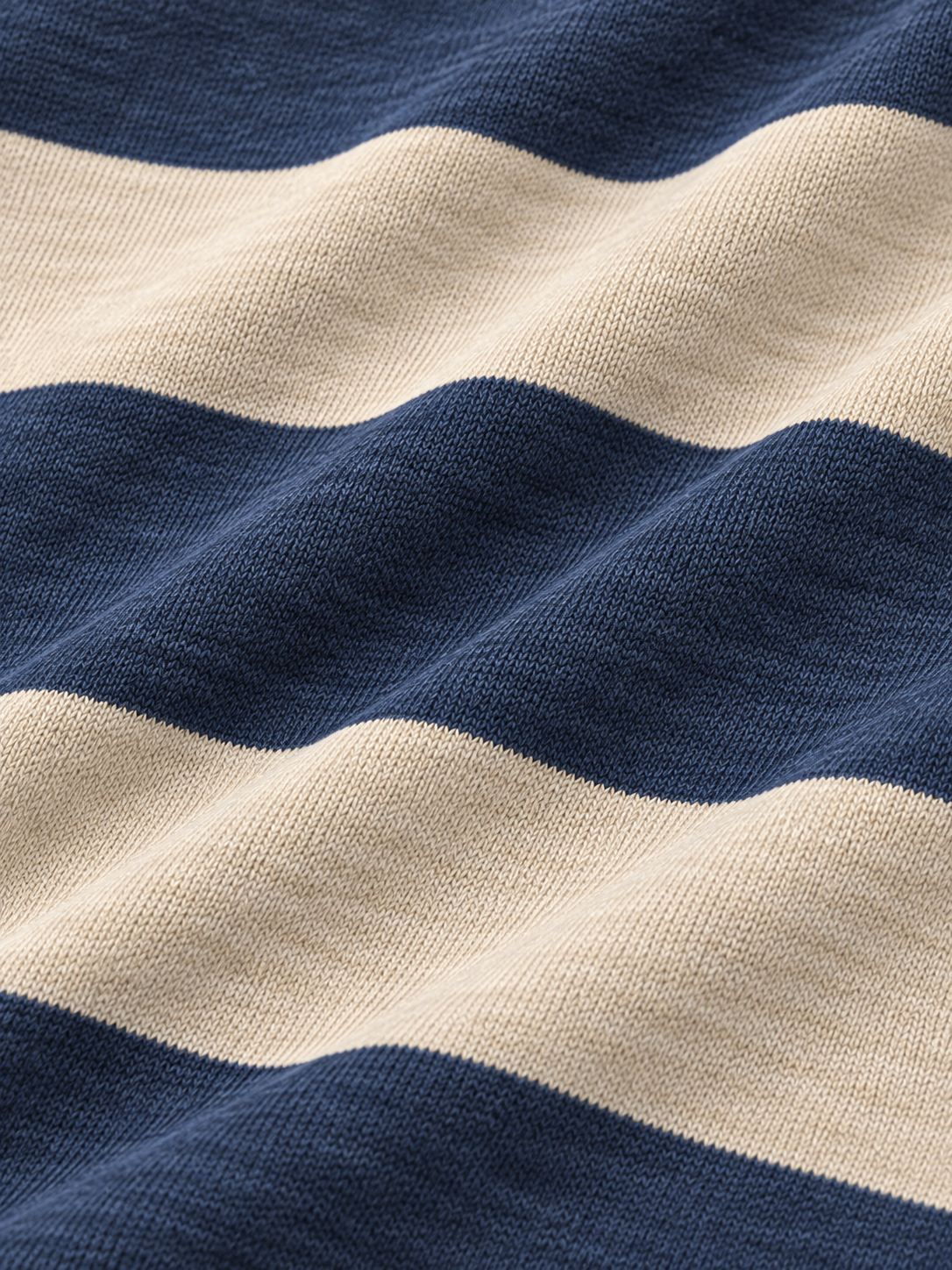 Navy Ivory Rugby-Stripe Performance Golf Quarter-Zip Pullover