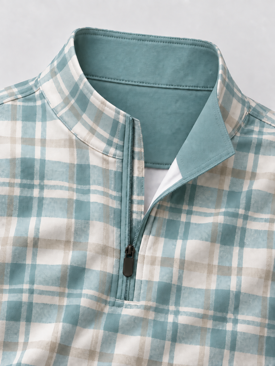 Coastal Plaid Golf Quarter-Zip Pullover