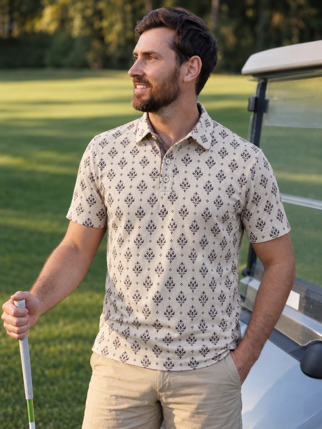 Vintage Fleur Performance Golf Polo