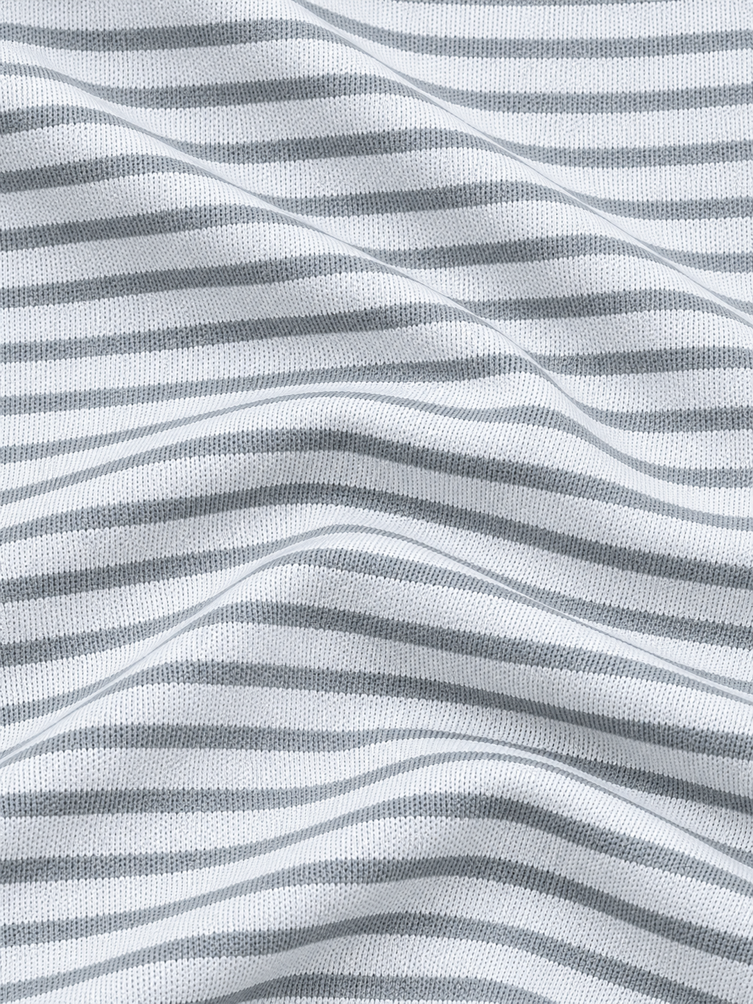 White Gray Striped Performance Golf Quarter-Zip Pullover