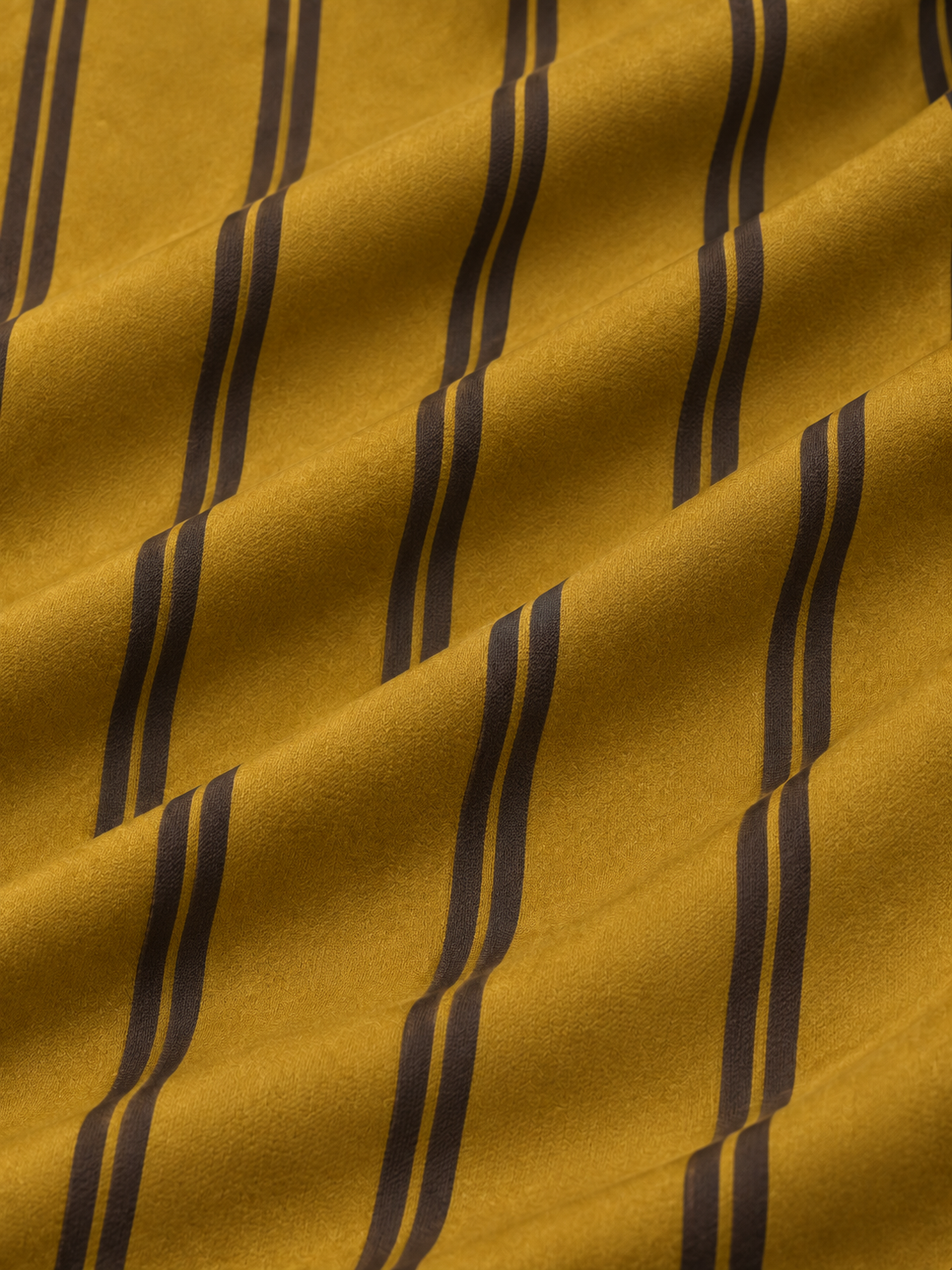 Mustard Yellow Striped Performance Golf Quarter-Zip Pullover