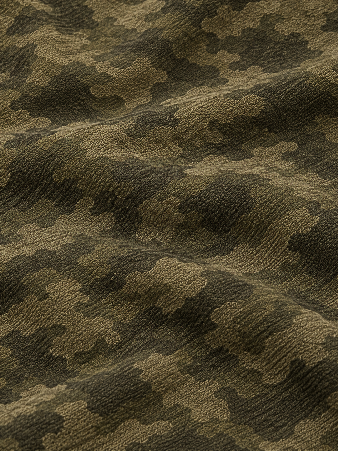 Olive Green Camo Print Performance Golf Quarter-Zip Pullover