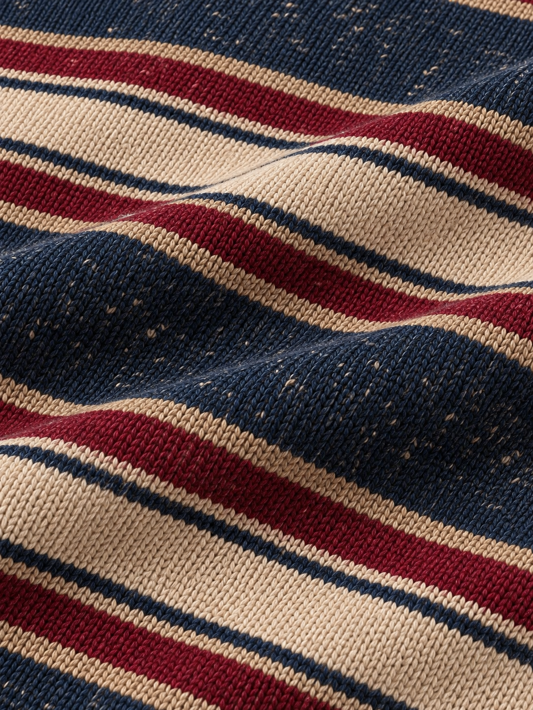 Navy Burgundy Cream Stripe  Print Performance Golf Quarter-Zip Pullover