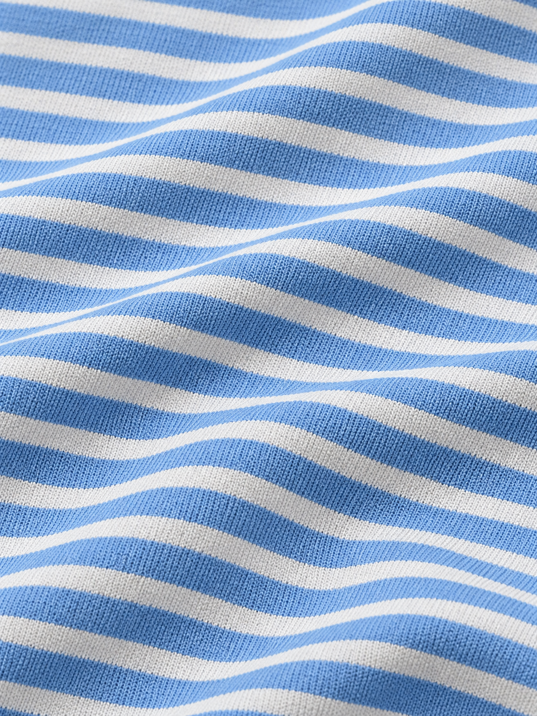 Light Blue Horizontal Stripe Print Performance Golf Quarter-Zip Pullover