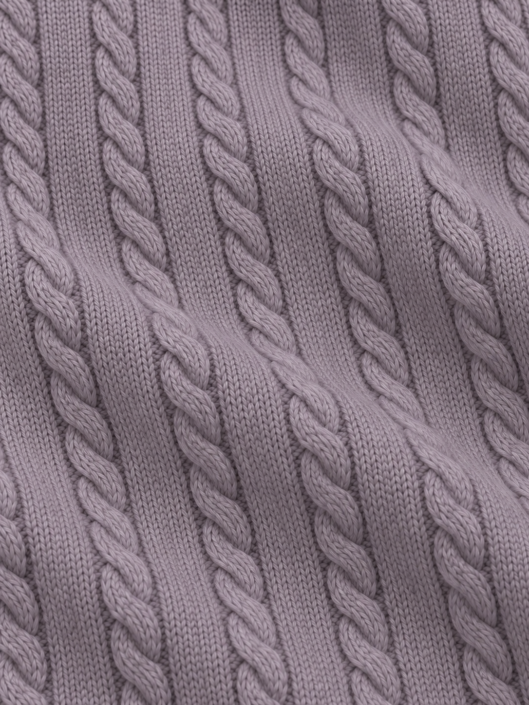 Dusty Lavender Cable Knit Print Performance Golf Quarter-Zip Pullover