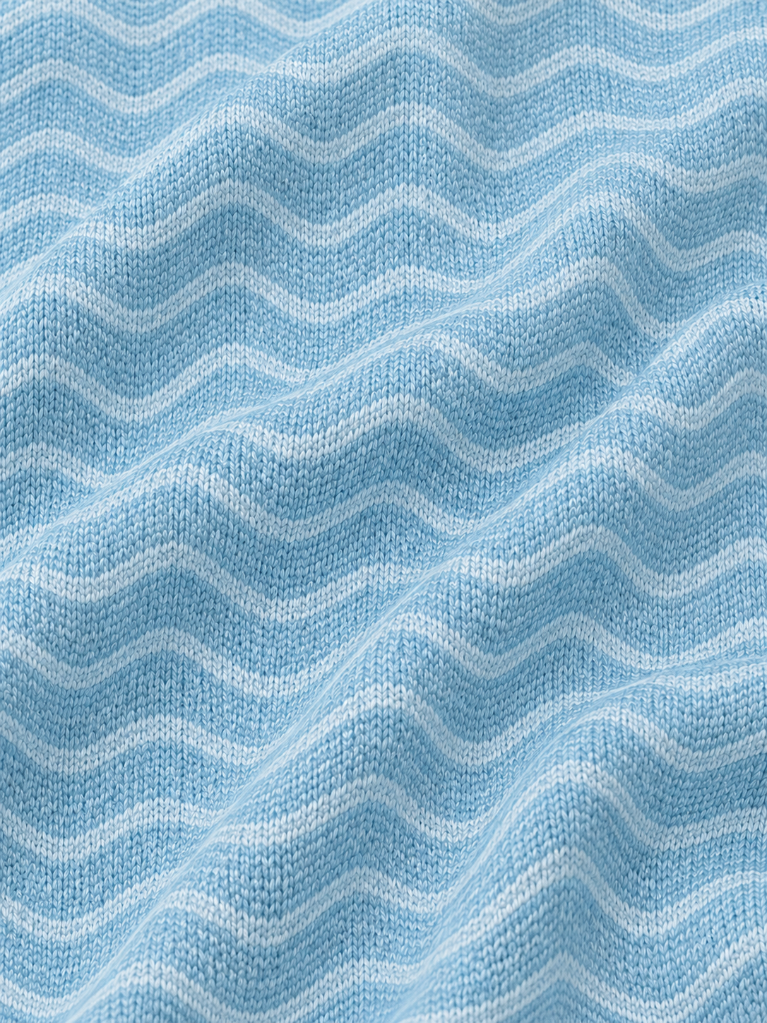 Ice Blue Wave Texture Print Performance Golf Quarter-Zip Pullover