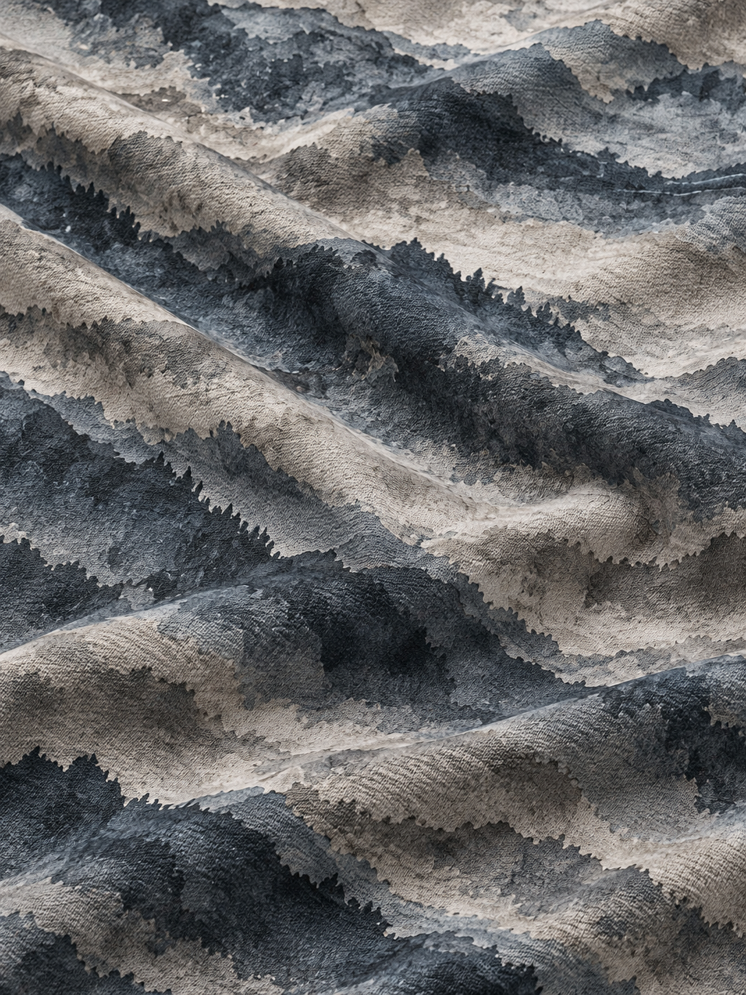 Slate Blue Misty Mountain Landscape Print Performance Golf Quarter-Zip Pullover