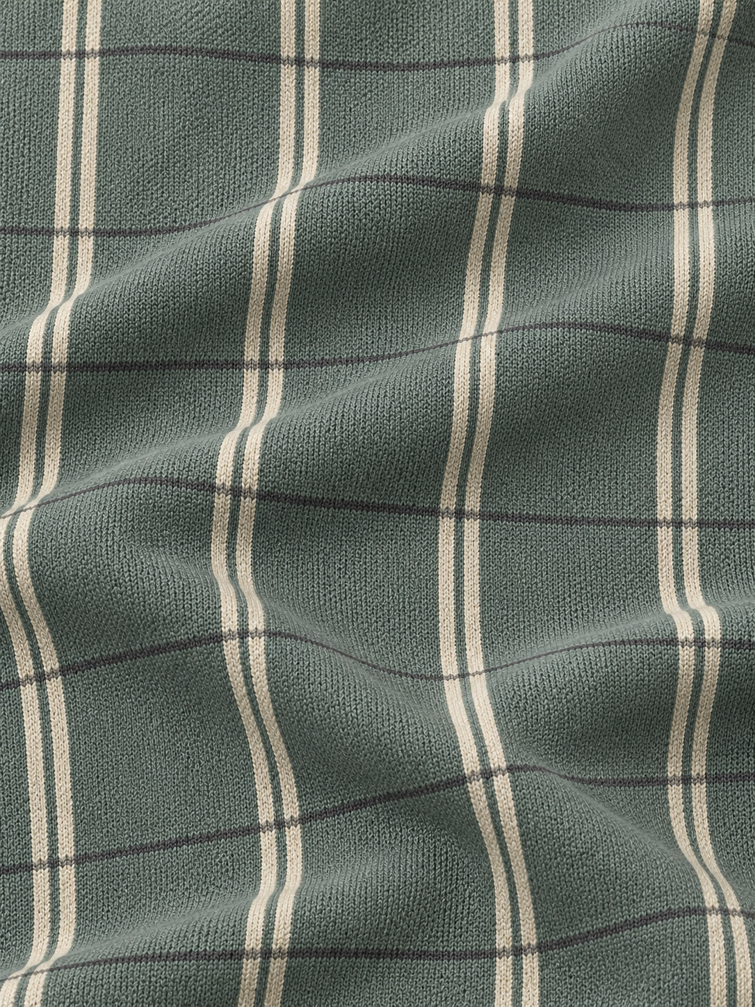Sage Green Windowpane Plaid Print Performance Golf Quarter-Zip Pullover