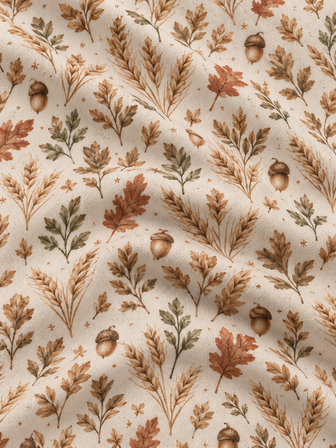 Cream Autumn Floral Performance Golf Quarter-Zip Pullover