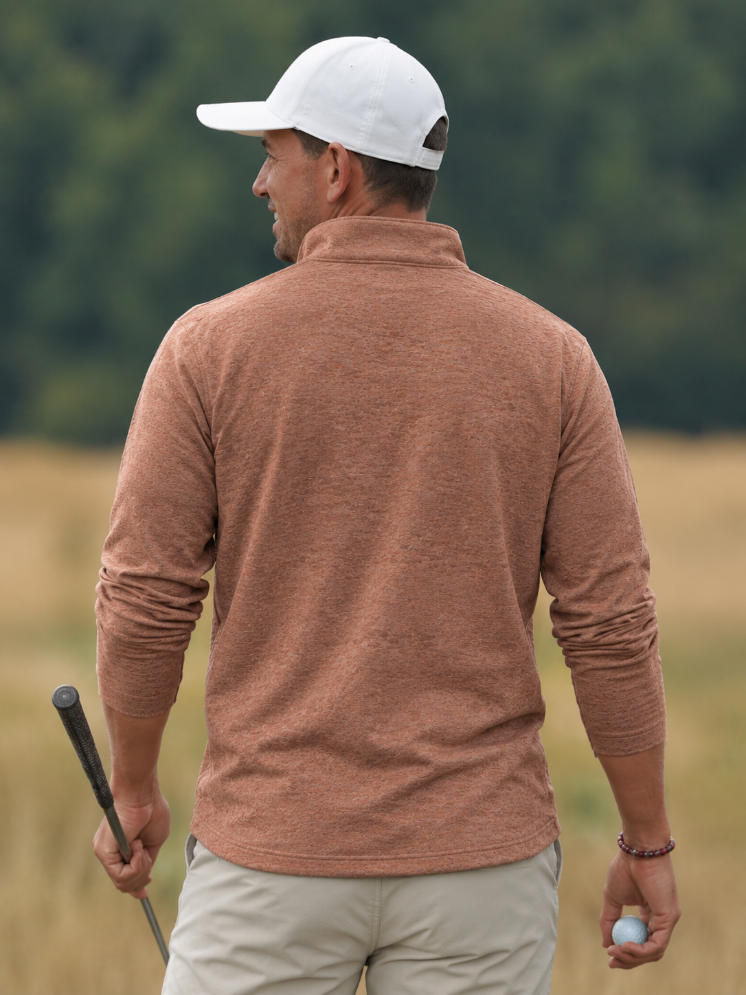 Clay Heather Performance Golf Quarter-Zip Pullover
